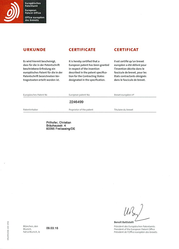 European patent for reinforcing elements