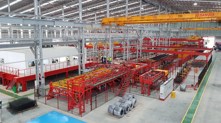  View into the new precast concrete factory of Gamuda IBS