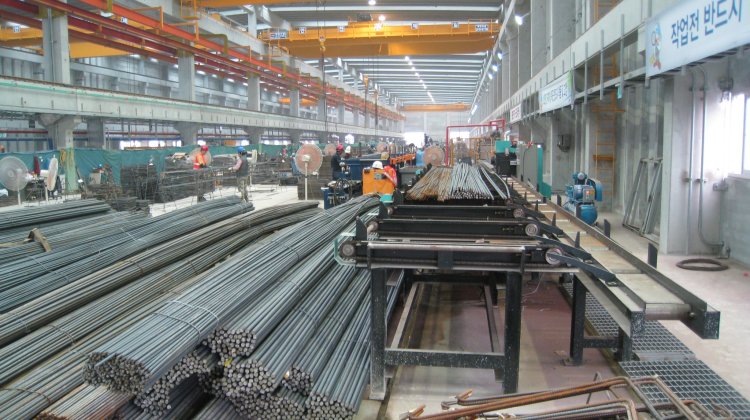 Steel bar production in the Samsung precast plant