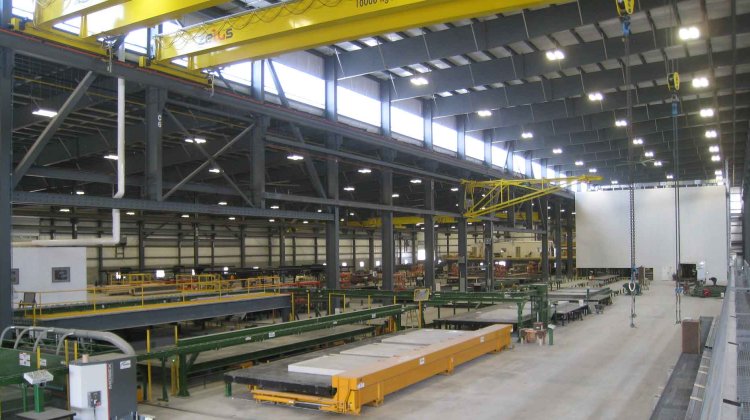 Highly automated precast concrete production