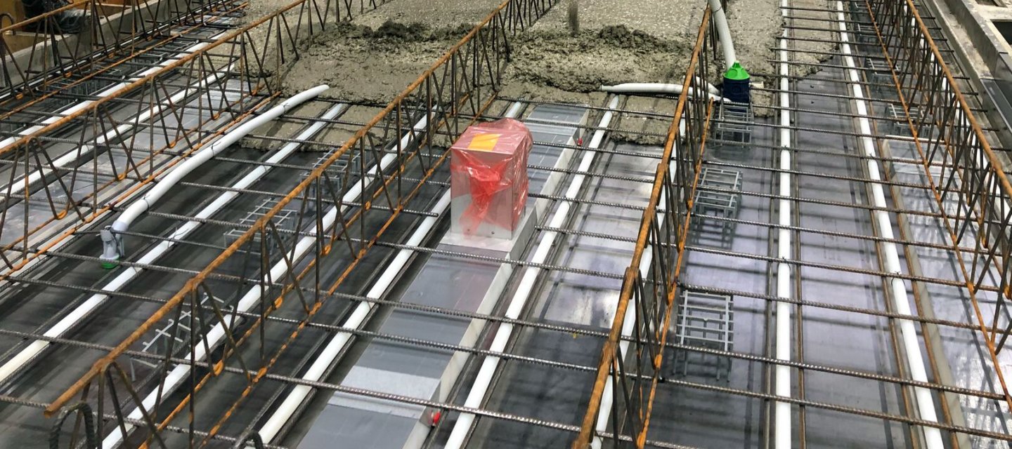 Vorfertigung mit mit thermischer Bauteilaktivierung